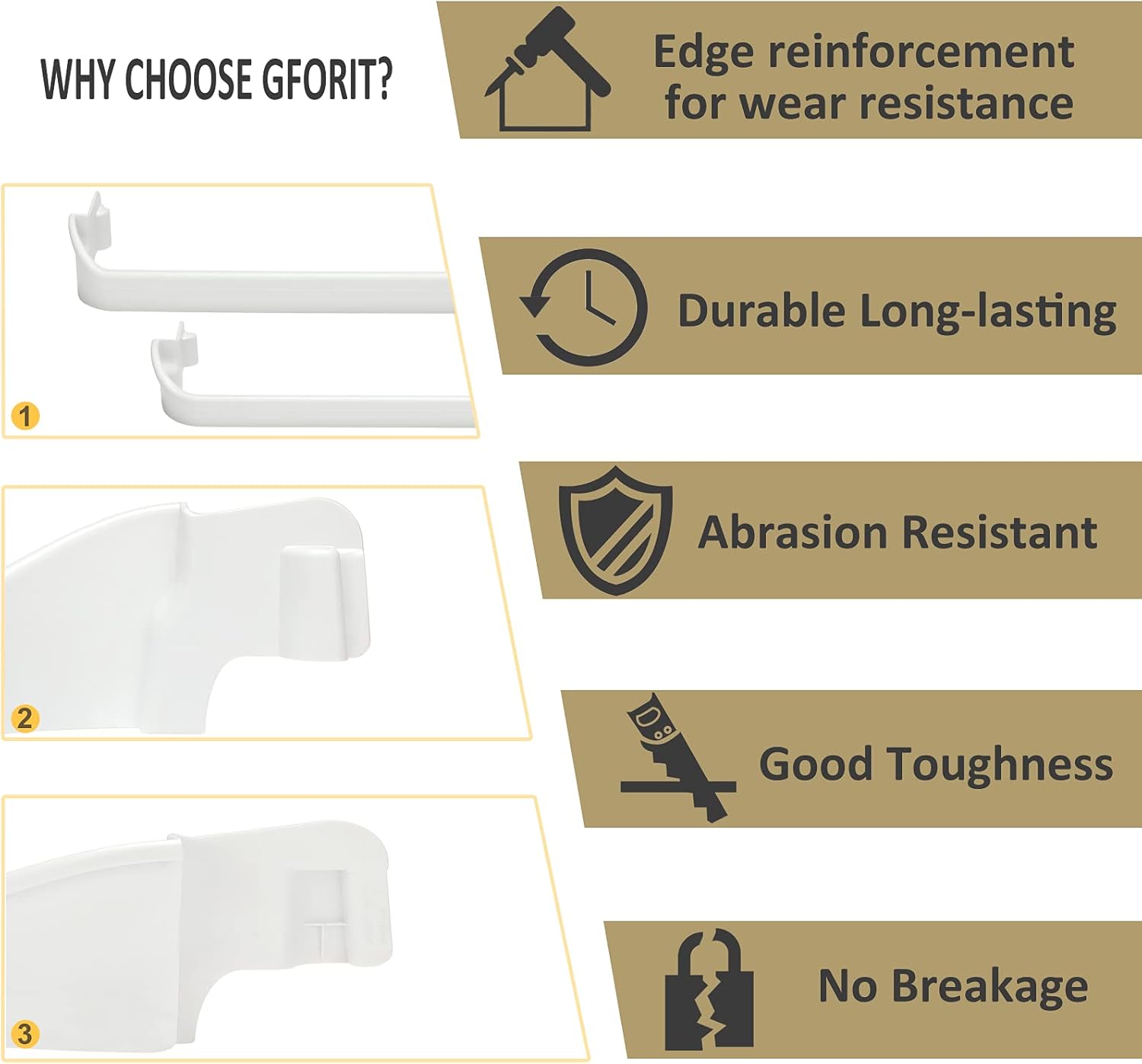 240534901 & 240534701 Door Bar Rack, 2 Pack Door Shelf Rack Bar Compatible with Frigidaire Kenmore Electrolux FFTR1814LW2 LFTR1814LWJ FFTR1814LW9 25368802015 2537419240P 25378882010 25368882014 : Appliances