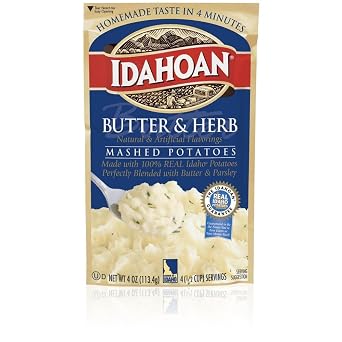 Idahoan Butter and Herb Mashed Potatoes 4 oz. Pack of 2