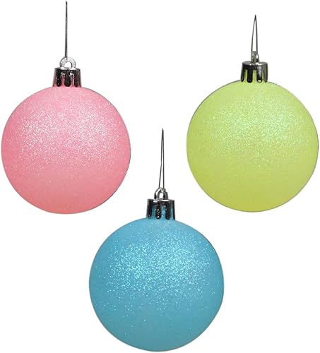 Miniatura 189 de YYCRAFT Adornos de bola de Navidad de 34 quilates de 1.2 pulgadas para árbol de Navidad, decoraciones de Navidad, ganchos inastillables incluidos