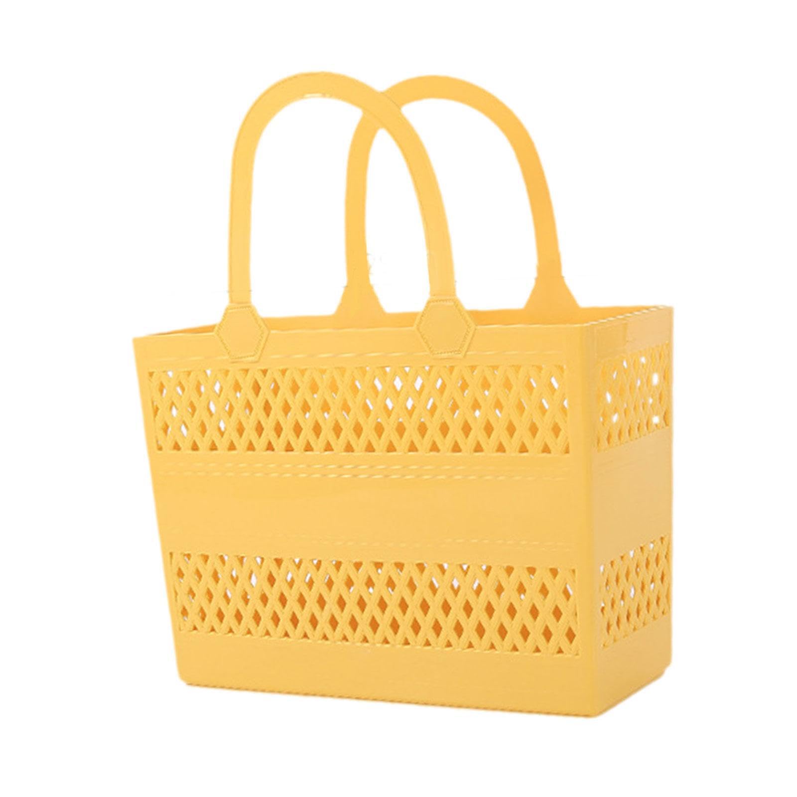 PUXZYAX Compact Shower Organizer Large Capacity Lightweight And Durable For Bathing Essentials For Storing Shower Supplies. Cleaning Supplies Products Basket, Yellow, 29x12x20cm