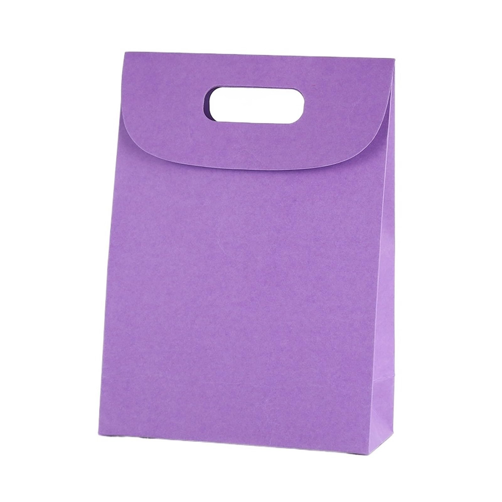 Sacchetto Regalo Kraft Carta Kraft for caramelle da 10/20 pezzi | Borsa da imballaggio Borsa ribaltabile regalo in tinta unita(Purple,13x16x6cm-small,20pcs)