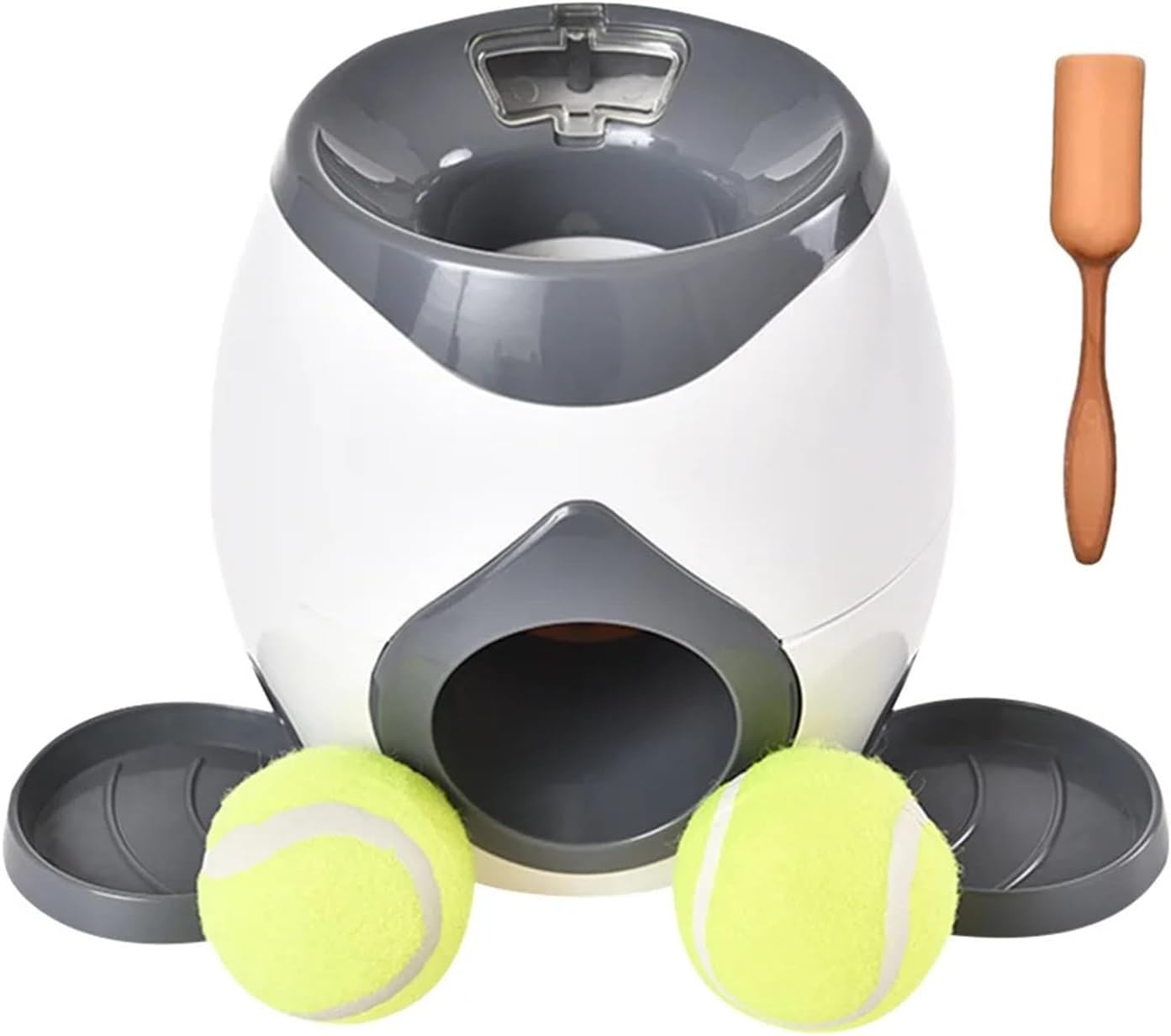 Compatible for Interactive Dog Ball Launcher with Food Reward Dispenser and Slow Feeder, Toy for Medium Small Dogs(Gray)