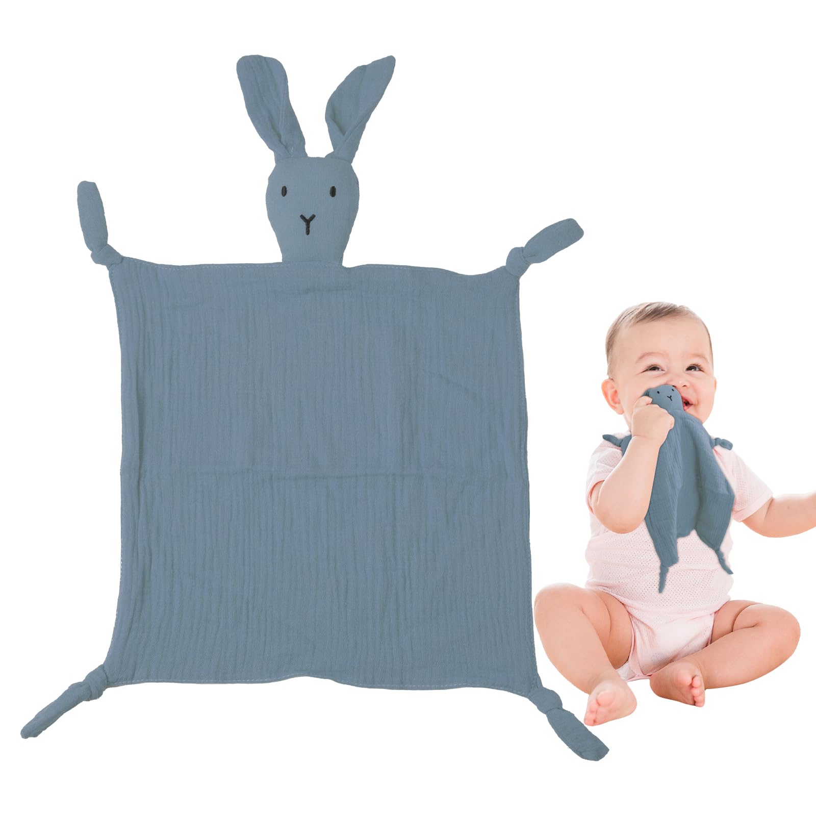 ORUZA Baby Comforters - Rabbit Baby Blanket for Infant Toddler Newborn Boys and Girls (Blue), Baby Size