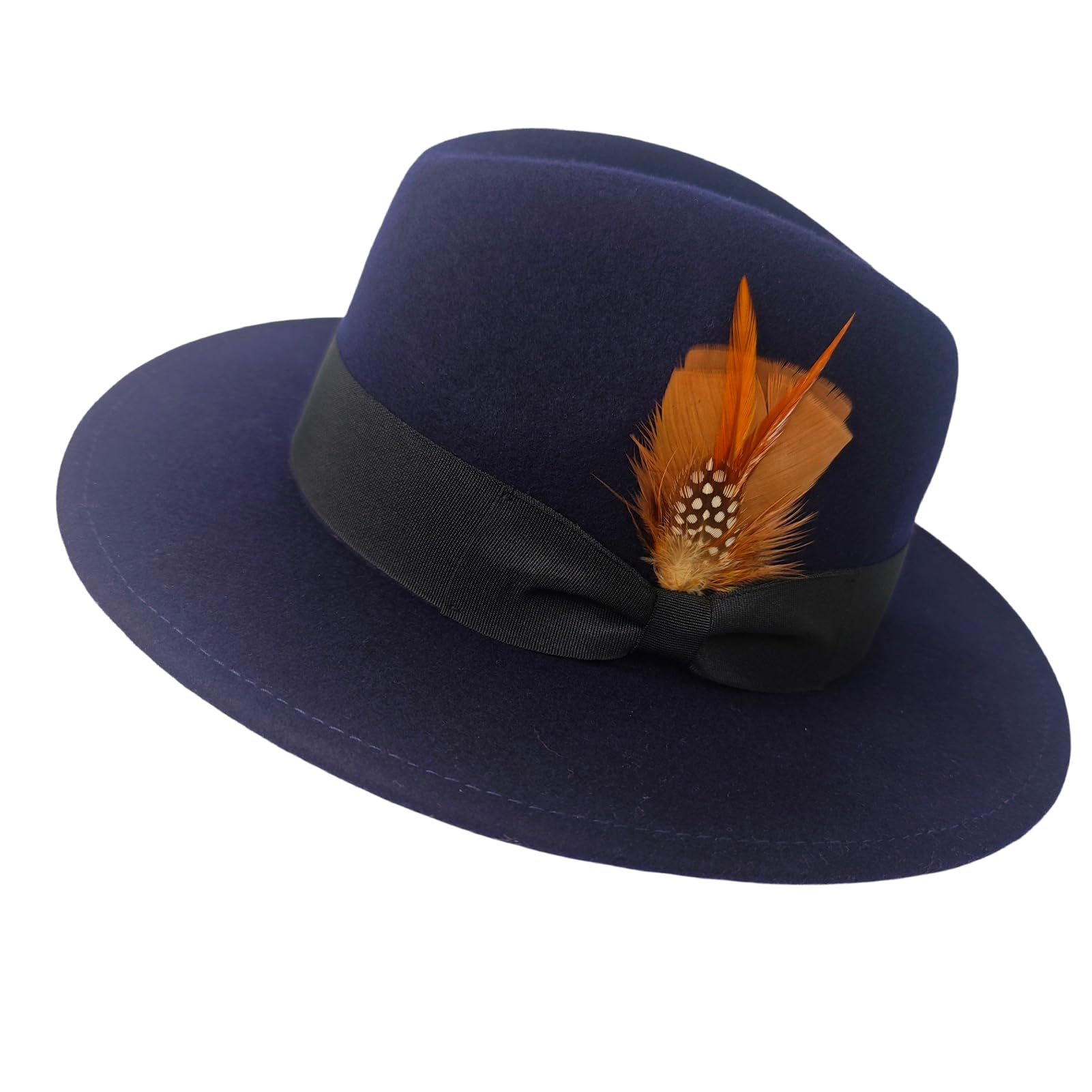 HEYANN Fedora Sombrero para hombre y mujer, fieltro de lana, sombrero de hombre con ala ancha, sombrero de Fedora, gorra Derby Jazz Gentleman Sombrero Trilby Caps Panamá Sombrero Jazz Sombreros