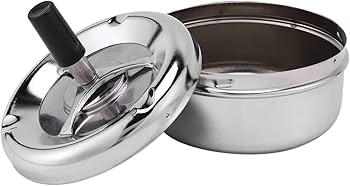 Amazon.co.jp: 円形回転式灰皿、タバコ灰の円形ステンレス鋼製灰皿