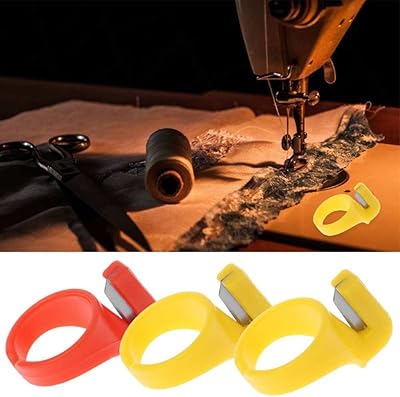 3PCS New Home Plastic Thimble Sewing Ring Thread Cutter Finger Blade Needle Craft DIY Accessory