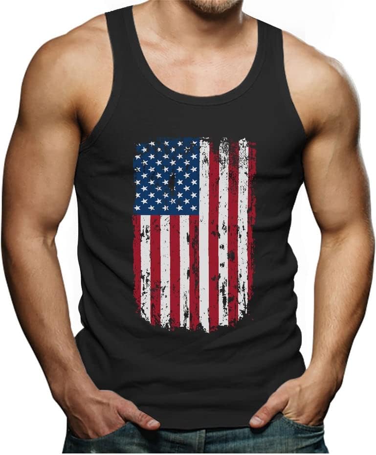 Tstars American Flag Tank Top for Men - USA Patriotic 4th of July Shirt | Merica Sleeveless Tops for Memorial Day