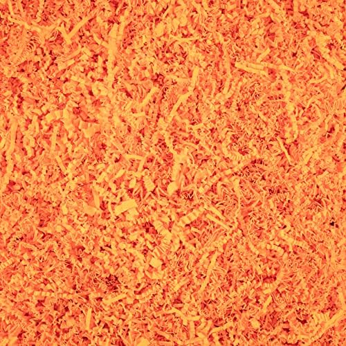 MagicWater Supply Soft & Thin Cut Crinkle Paper Shred Filler (2 LB) for Gift Wrapping & Basket Filling - Orange