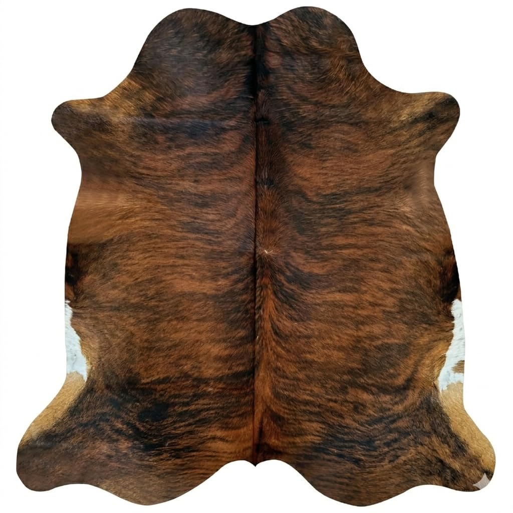 Tapis naturel en peau de vache bringée (1,8 x 2,4 m)