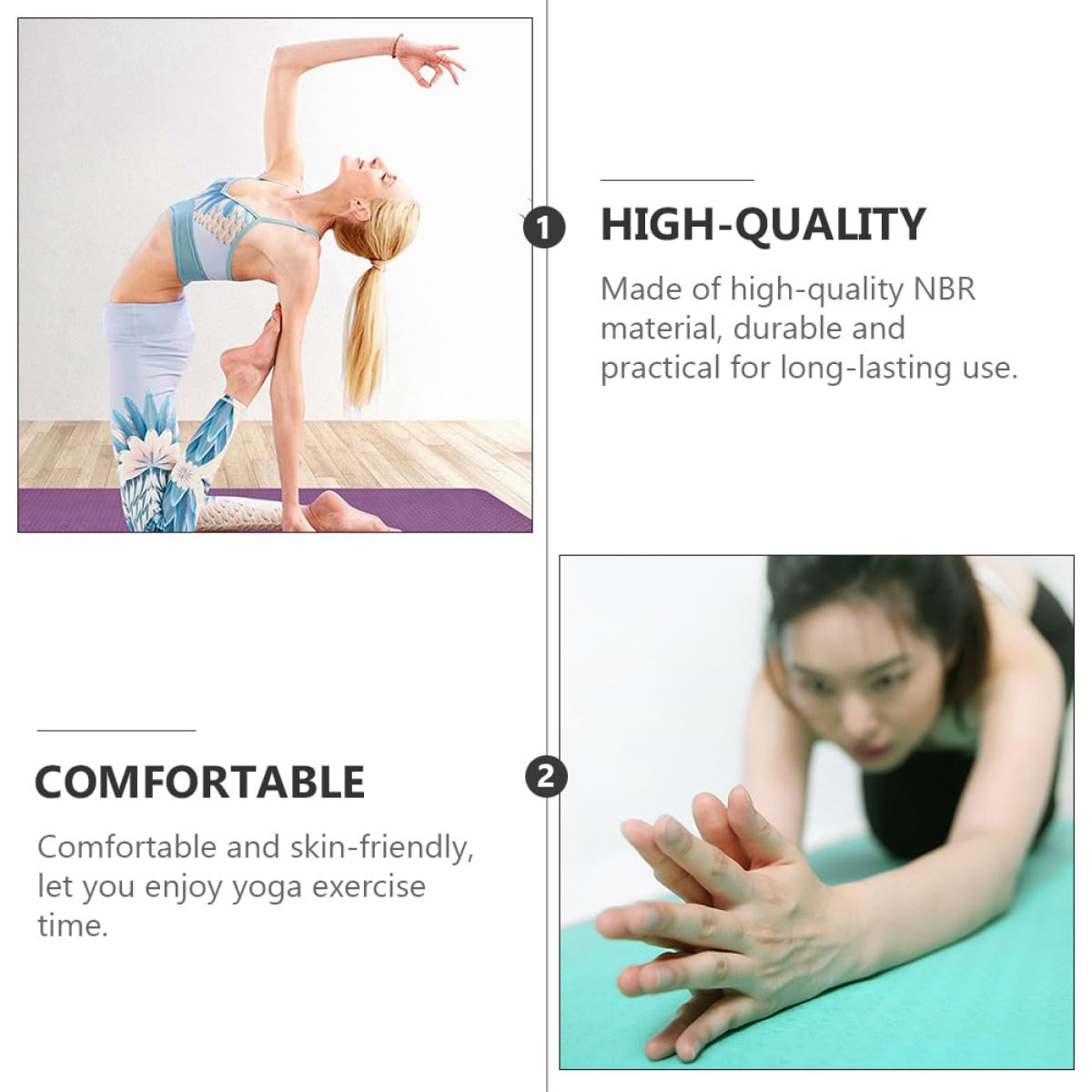 Tappetino Yoga Nbr Spesso Antiscivolo Rosa per Fitness | Ammortizzazione Antiurto, Buona Elasticità, per Stretching e Allenamento a Casa Colore Casuale