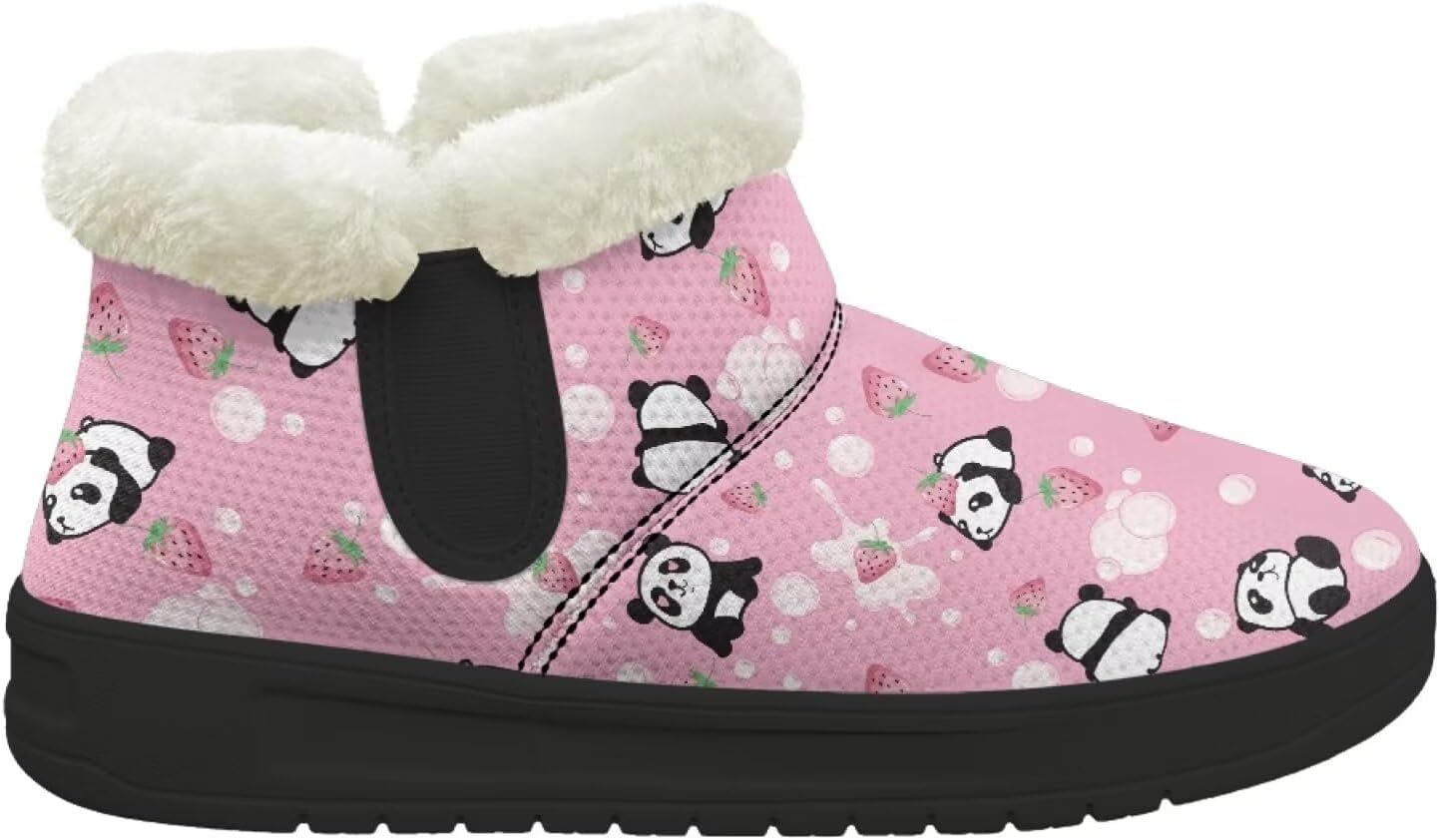 Women's Snow Boots Warm Booties Comfortable Slip Resistant Outdoor Booties Black Sole for Women