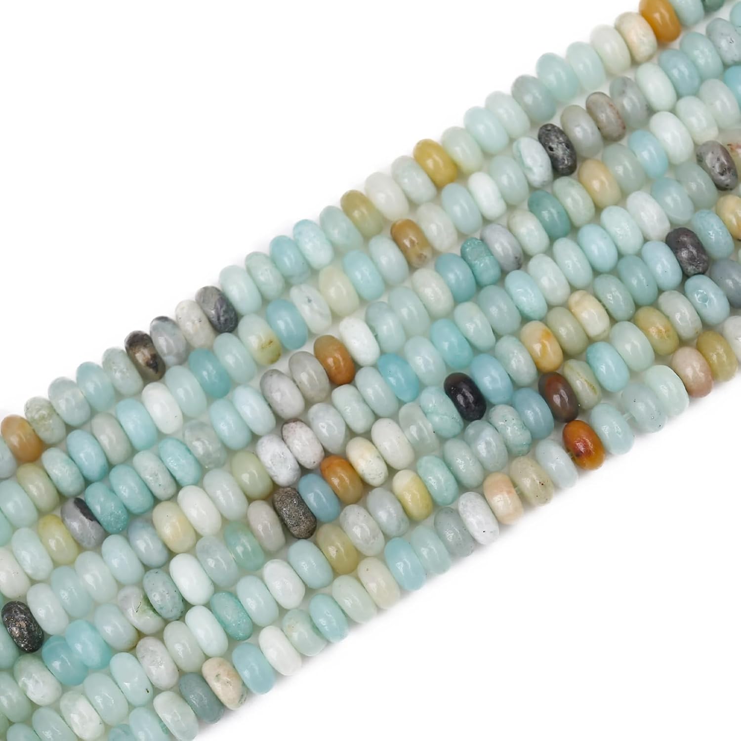BONNY BOXX 1 Strand (150PCs) Natural 2 * 4mm Amazonite Rondelle Beads, Natural Abacus Disk Stone Beads Loose Spacer Gemstone for DIY Bracelet Necklace Jewelry Making - Image 6