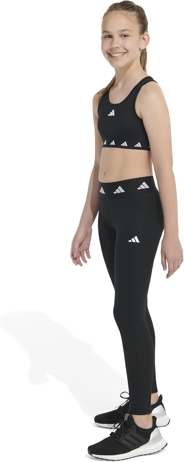 Adidas Girls Aeroready Techfit Tights Leggings - Image 4
