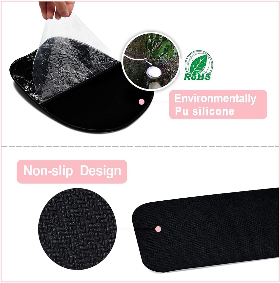 Memory Foam Set Wrist Rest Pad & Mouse Wrist Rest Support,Ergonomic Design for Office,Home,Laptop,Desktop Computer,Gaming Keyboard - Pink - Image 7