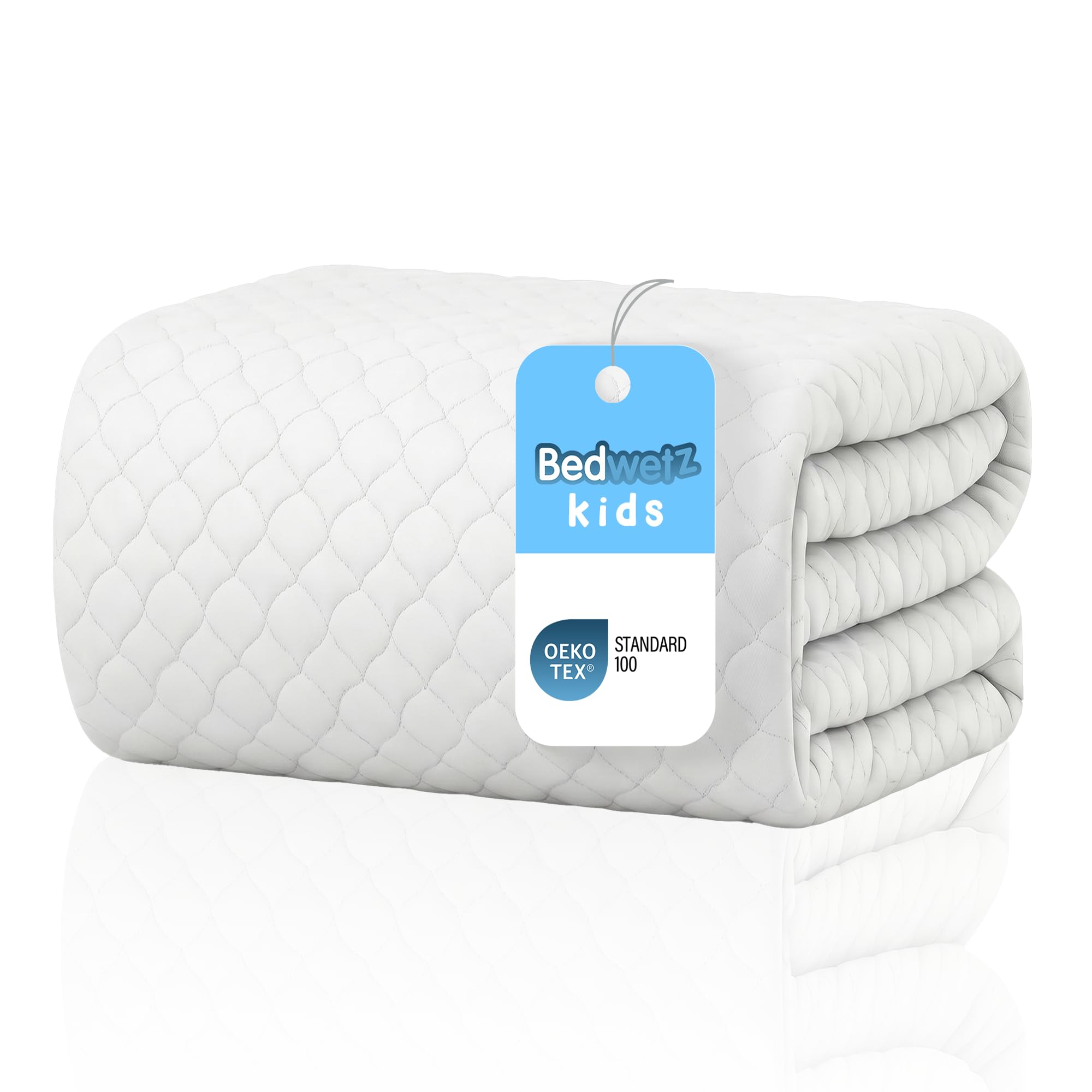 Bedwetz Kids Bamboo Mattress Protector – Waterproof Potty Training Bed Pad, 5-Layer Cooling Protection for Bed Wetting – Single (91x86cm)