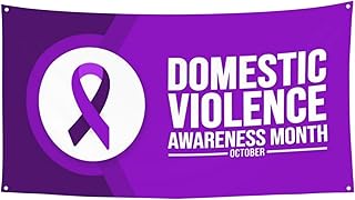 Domestic Violence Awareness Month Purple Ribbon Banner 35x70in Decorations Porch Yard Signs Tapestry Backdrops Party Decor Supplies Background Flag