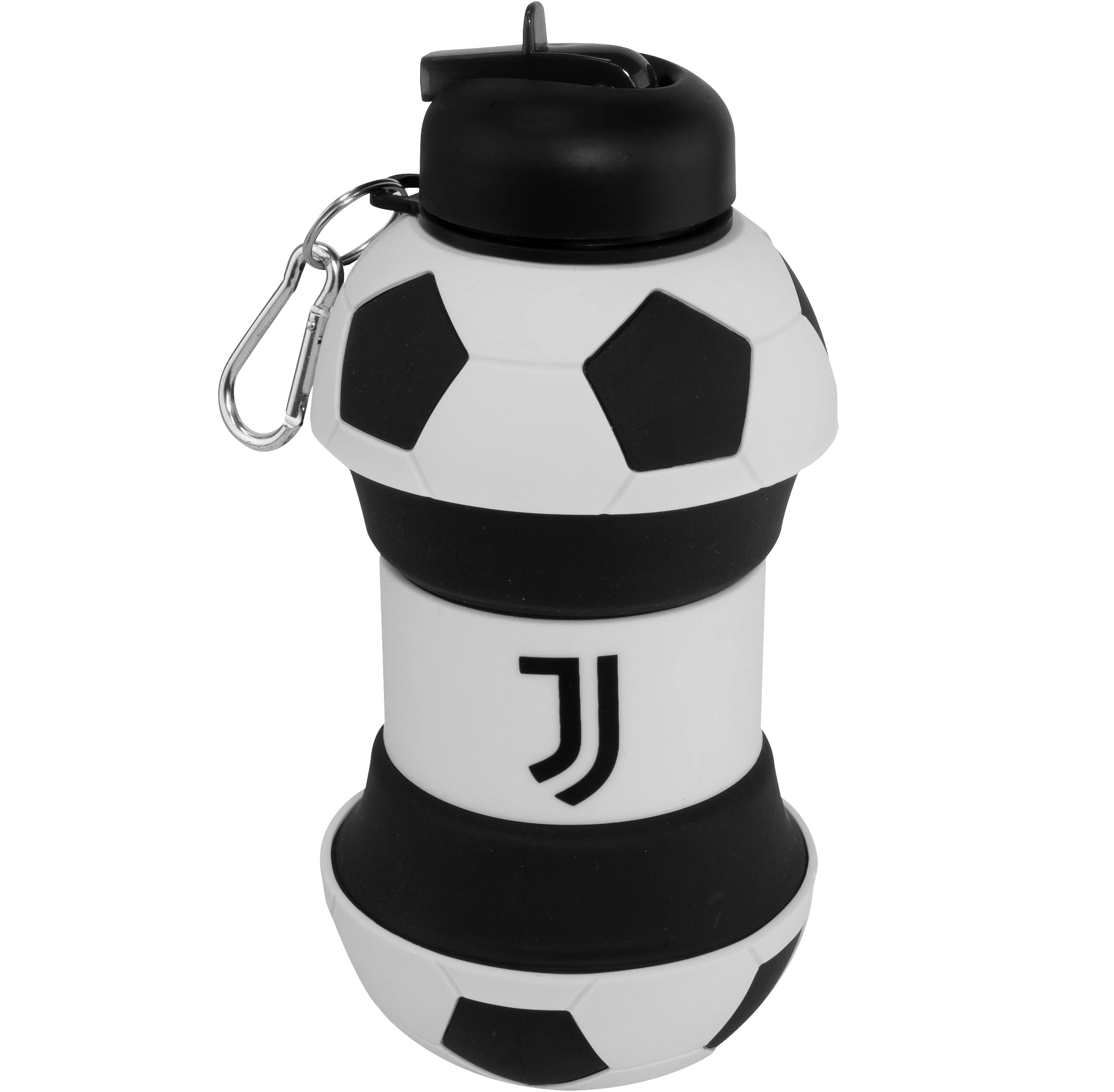 Maccabi ART Juventus Clip-On Collapsible 1 Liter, 34 oz. size BPA-Free Silicone Soccer Large Water Bottle