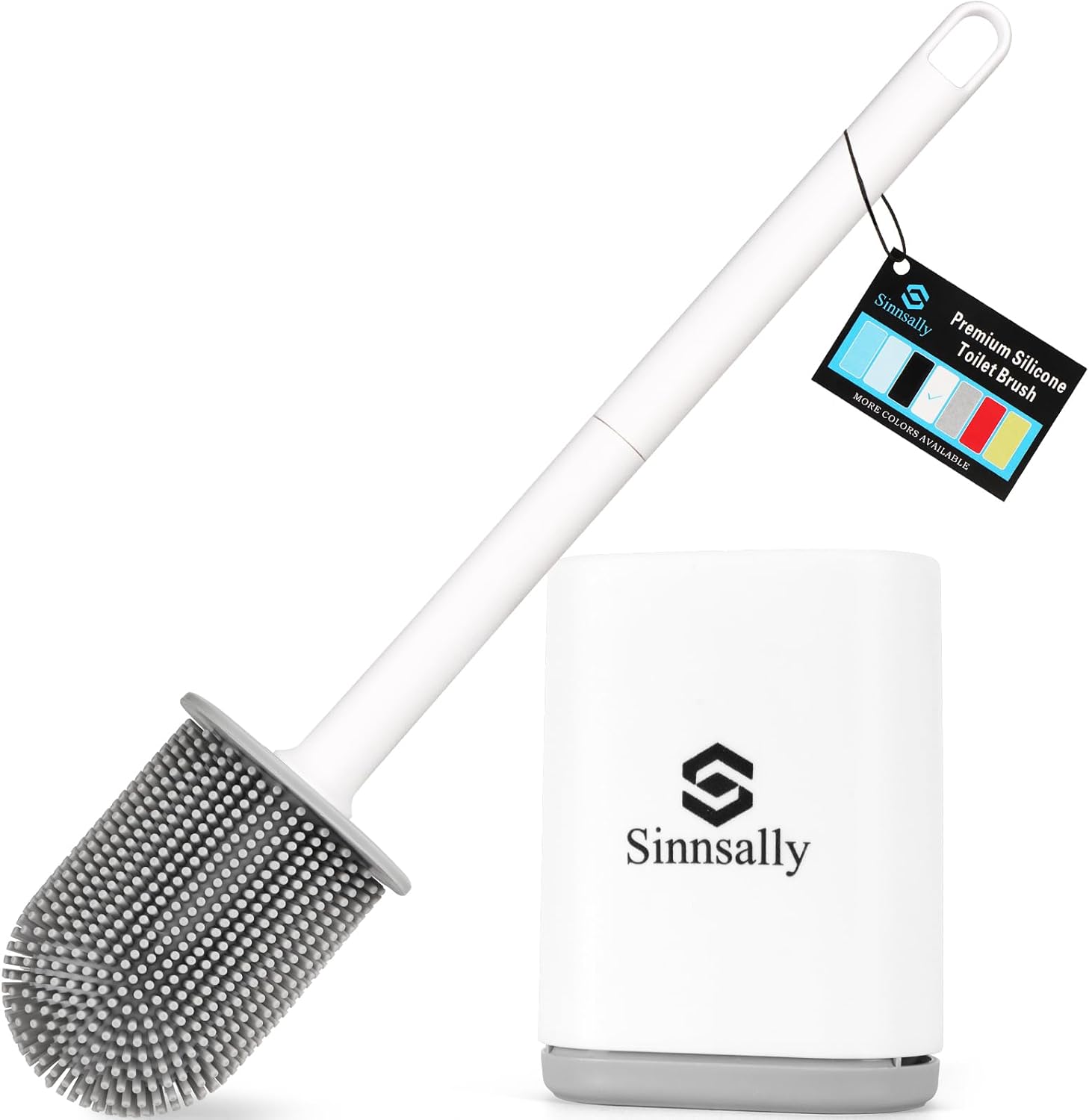 Silicone Toilet Brush with Holder,Rubber Toilet Brush with Quick Drying