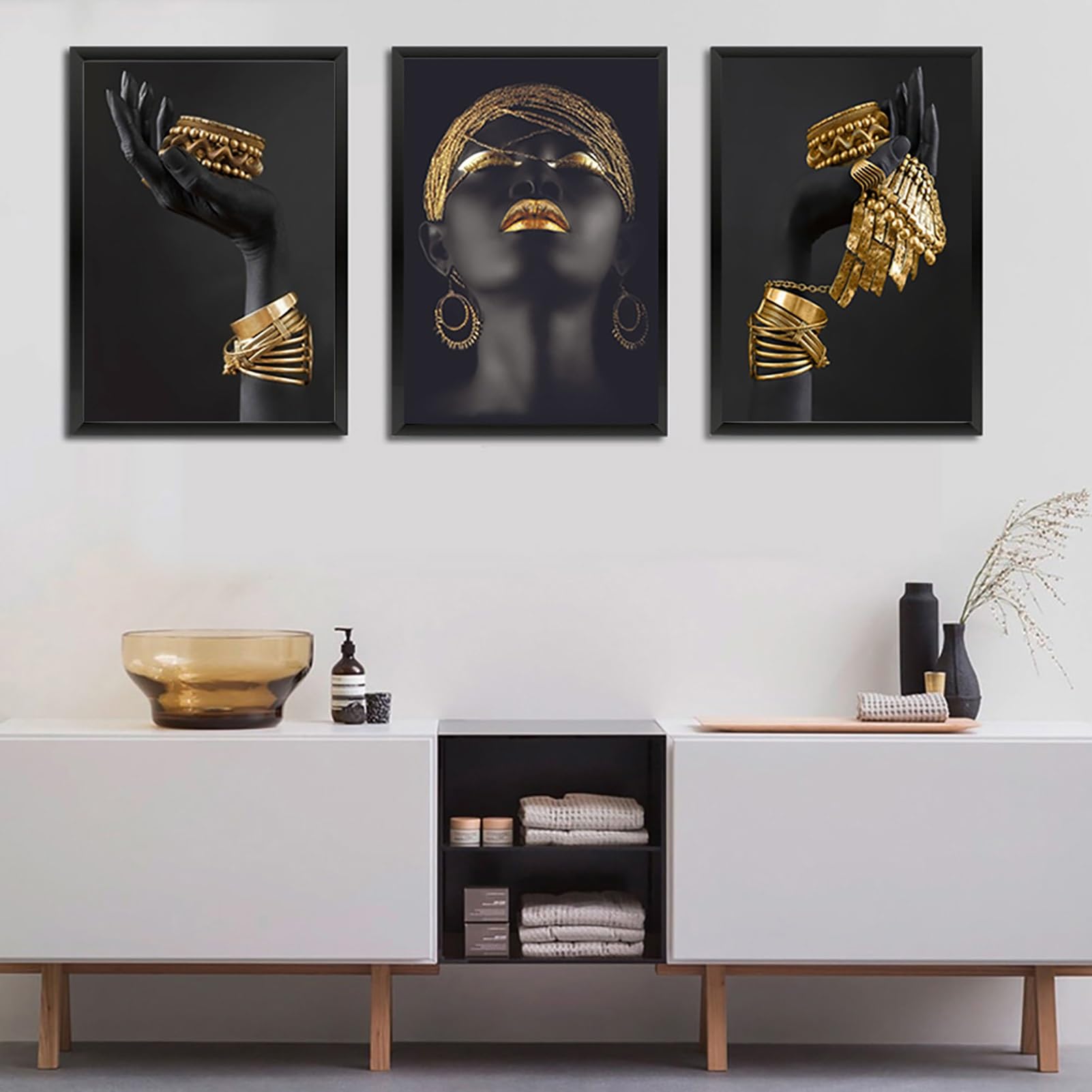 Tableau art nu africain de haute qualité avec cadre en bois 60x80