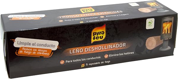 Pyro Feu 24777-12 Leño Deshollinador chimeneas PEFC - 2