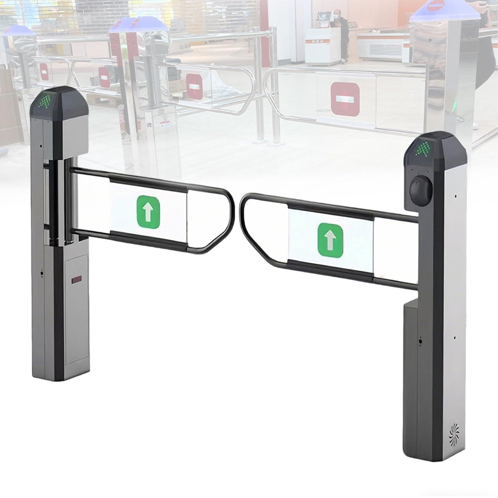 Puerta Oscilante Automática de Radar Infrarrojo para Supermercados con Cierre automático y Amortiguador de Rebote,Puerta Unidireccional con Detección de Radar