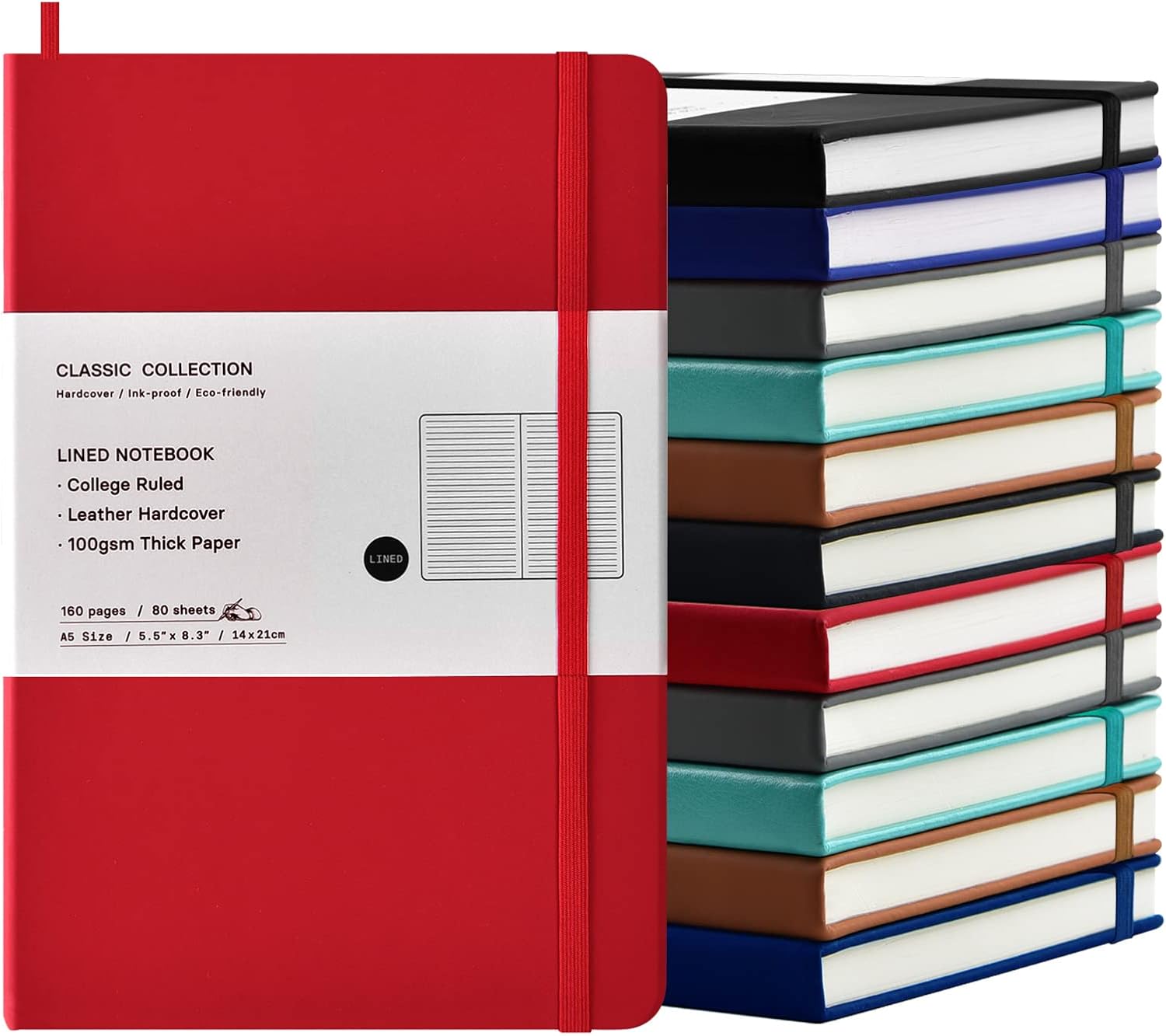 Coopay 12 Pack Journal Notebooks Classic College Ruled