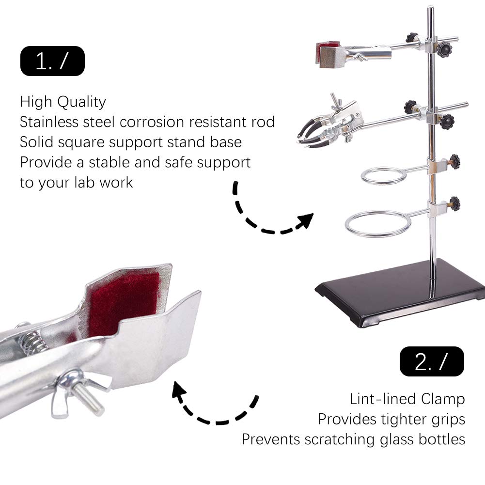 OLYCRAFT Laboratory Grade Stand Support Set with Coated Base Laboratory