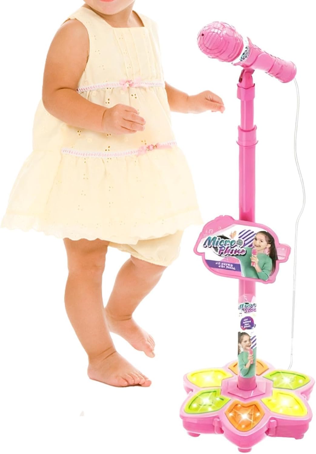 Toy Microphone for Kids - Wireless Karaioke Machine with Colorful Light,karaokeSinging Toy with Stand - for Boys Girls