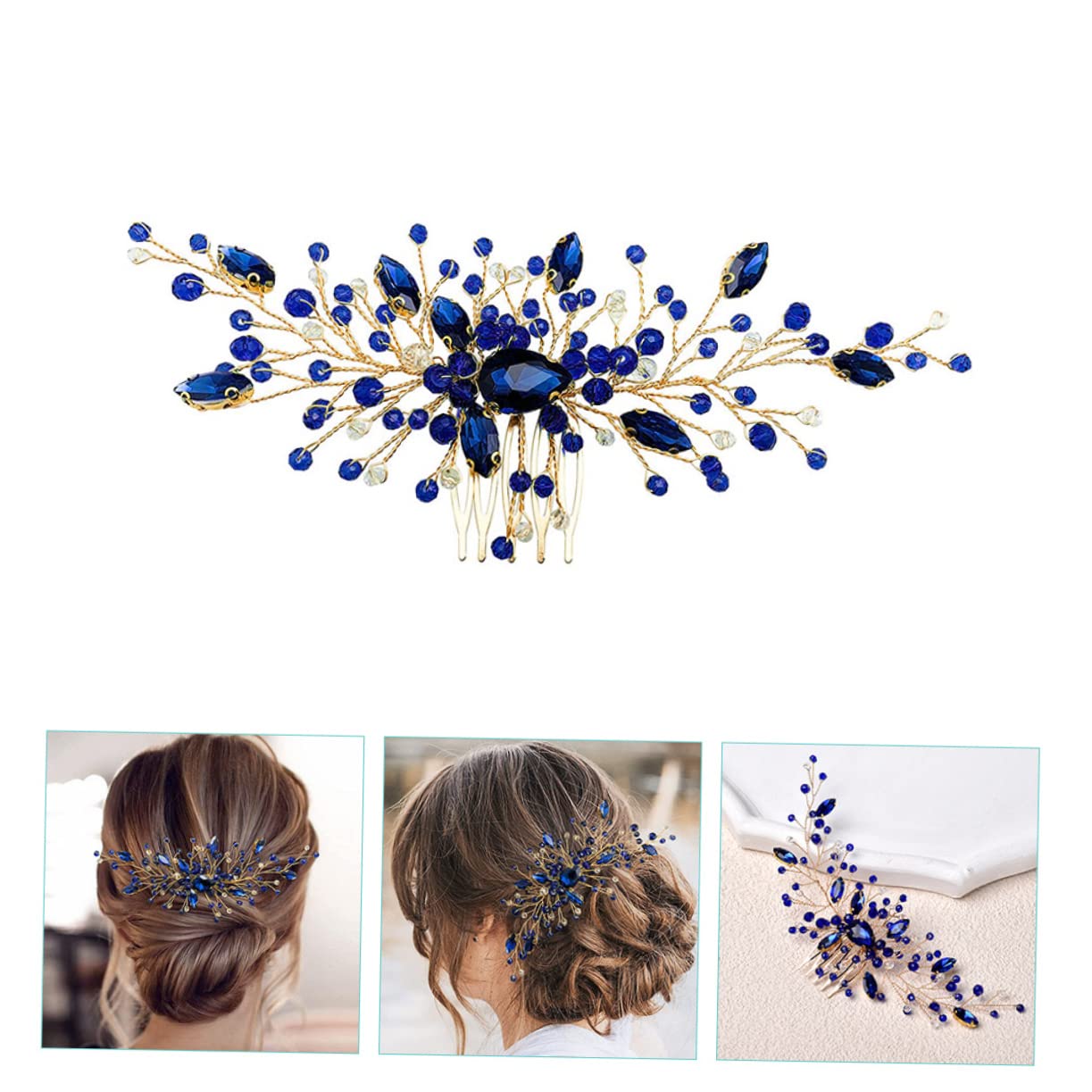 FRCOLOR 3stücke Braut Haar Accessoire Handgefertigter Wasserstein Kamm Für Hochzeiten Prom Und Besondere Anlässe Stabiler Halt Königlichem