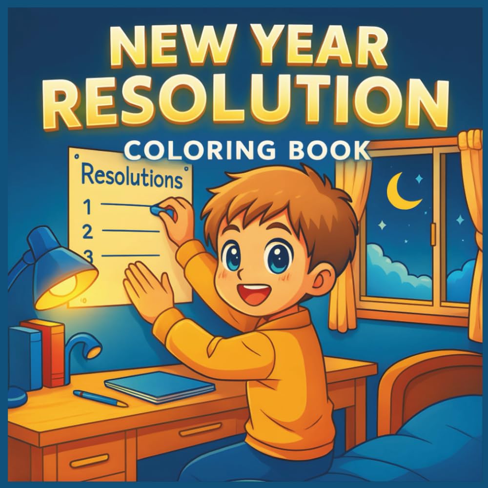 New Year Resolution Coloring Storybook for Kids: Fun Resolution Storytelling & Creativity Activity – New Year Celebration Book for Ages 3–8