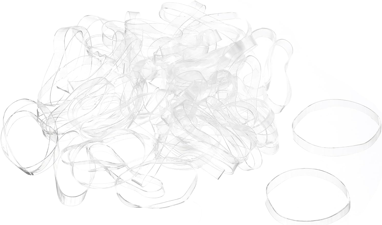 MECCANIXITY 500 Pack Rubber Band Stretchable Rubber Elastic Band Clear 38mm x 5mm Hair Rubber Bands for Home Office