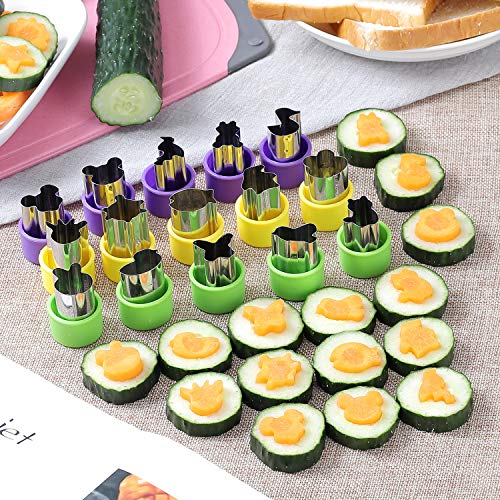 Vegetable Cutter Shapes Set, 26Pcs Mini Pie Fruit And Cookie Cutters Stamps Mold, Cookie Cutter Decorative Food For Kids Baking And Food Supplement Tools Accessories Crafts For Kitchen #TOP2