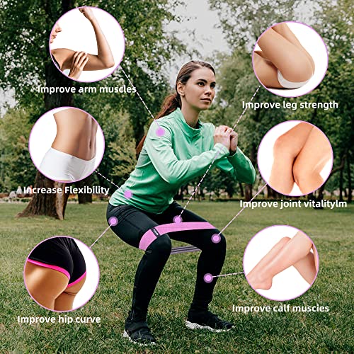 Fabric Resistance Bands For Working Out, 5 Levels Booty Bands For Women Men, Cloth Workout Bands Resistance Loop Exercise Bands For Legs Butt At Home Fitness, Yoga, Pilates #TOP3