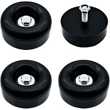 2.5" Trailer Ramp Door Bumper, Round Rubber Bump Stops with Screw Kit for Cargo Trailer Ramp Doors & Truck Gates, Pressure Washers, Air Compressors, Pumps - 4 Pack
