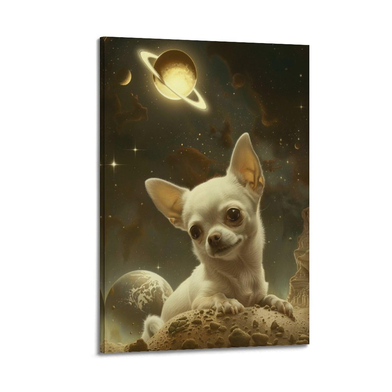 OKAHYS Animal Art Poster Cute Dog Planet Chihuahua Decorative Painting Canvas Wall Artworks Picture 20x30inch(50x75cm)