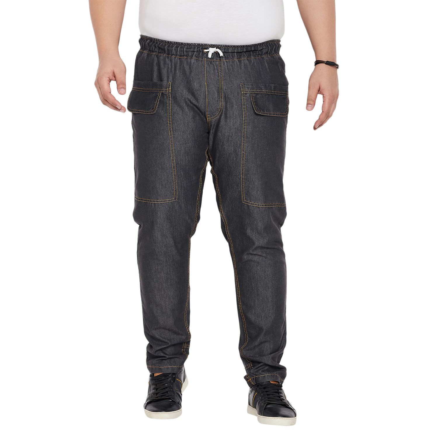 bigbanana Plus Size Men's Regular Fit Solid Trouser-picture-26
