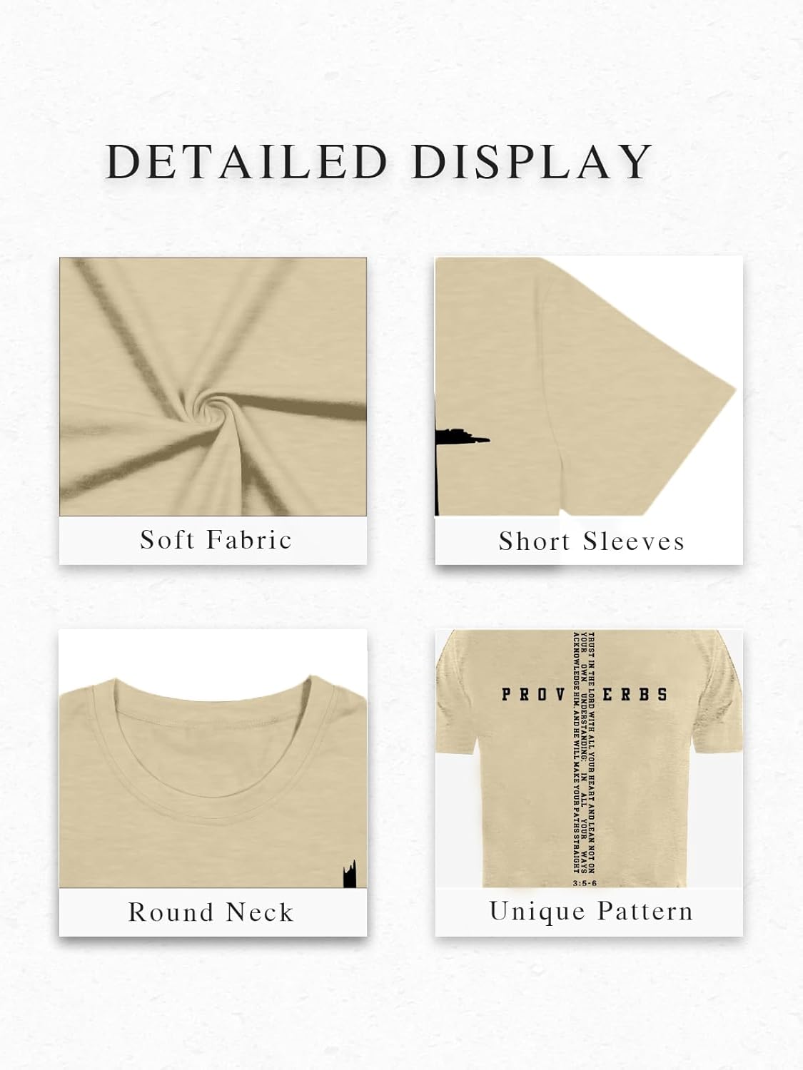 Christian Shirts for Men Faith Cross Print Tshirts Bible Verse Inspirational Graphic Crewneck Short Sleeve Top - Image 4