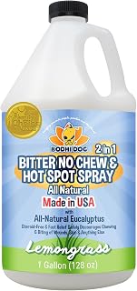 Bodhi Dog Bitter 2-in-1 No Chew & Hot Spot Spray - Natural Anti-Chew Remedy Better Than Bitter Apple - Soothes Hot Spots, Deters Chewing - Safe for Skin, Wounds & Furniture- Made in USA (128 Fl Oz)