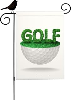 Mugod Golf Ball Small Garden Flag for Outside, Golf Club Golf Course Vertical Burlap House Flags 12.5X18 Double Sided Patio Lawn Party Decorations