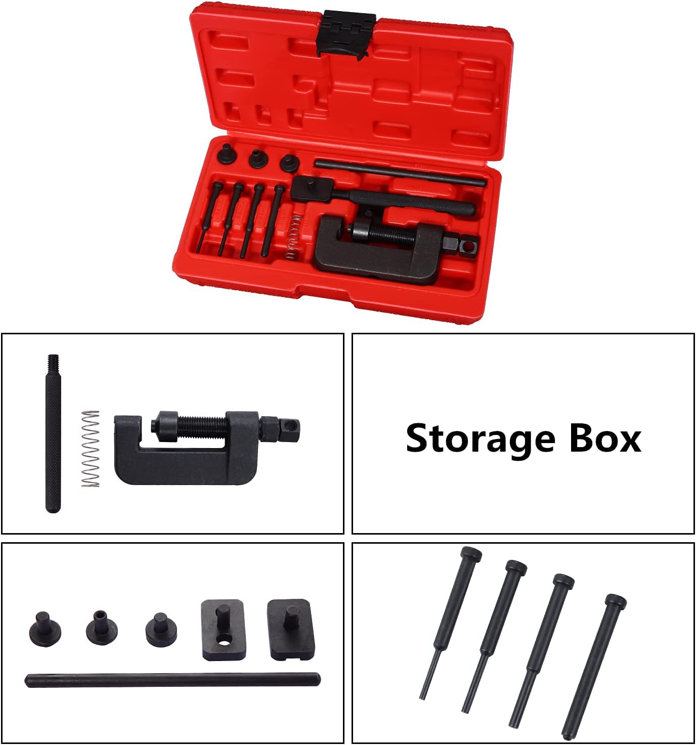 CHEINAUTO Chain Breaker Tool Kit for Motorcycle, 13Pcs Chain Breaker Set with Carrying Case Universal Riveting Cutter Tool Kit Chain Cutter and Riveter for Motorcycle Bicycle ATV : Automotive