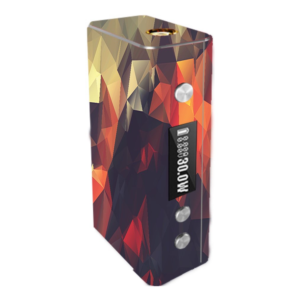 Decal Sticker Skin WRAP Tan to Red Color Shift Polygon Design for Cloupor Cana Mini 30W