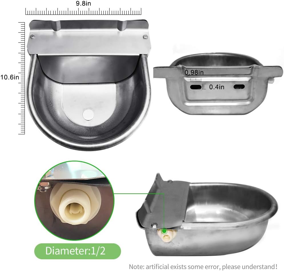 MODUODUO Automatic Horse Waterer Upgraded Livestock Water Bowl Stainless Steel Trough for Cattle Cow Pig Sheep Pet Dog : Pet Supplies