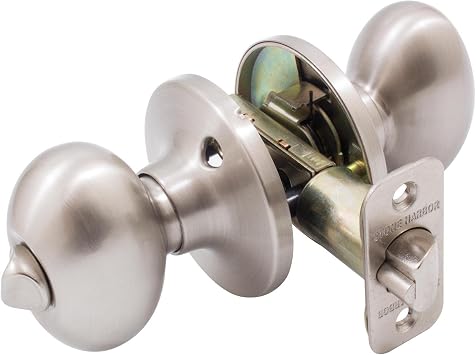 Stone Harbor Hardware Springhill Door Knob, Entry Latch, SC Keyway, Satin Nickel