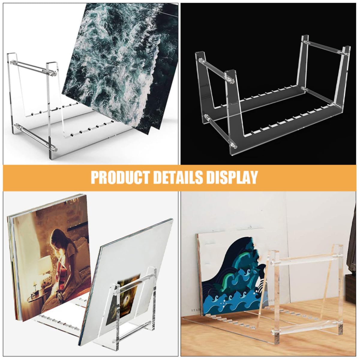 STOBAZA Transparenter zur Großer Kapazität Schallplattenhalter Acryl mit geordneten Aufbewahrung Abnehmbar für Vinylplatten und Bücher für Schreibtisch und Zuhause