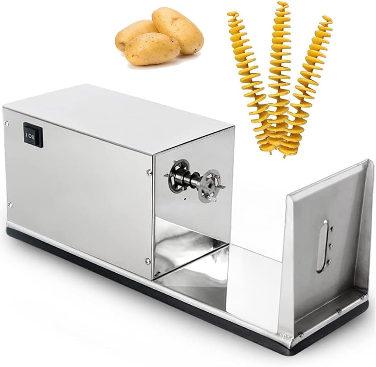 Electric Tornado Potato Slicer - Commercial Spiral Potato Cutting Machine, Automatic Homemade Potato Chip Vegetable Slicer