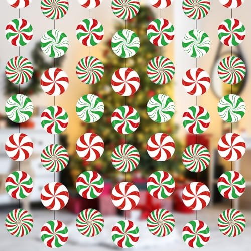 Faccito 8 Pcs Christmas Peppermint Candy Hanging Decorations Christmas Ceiling