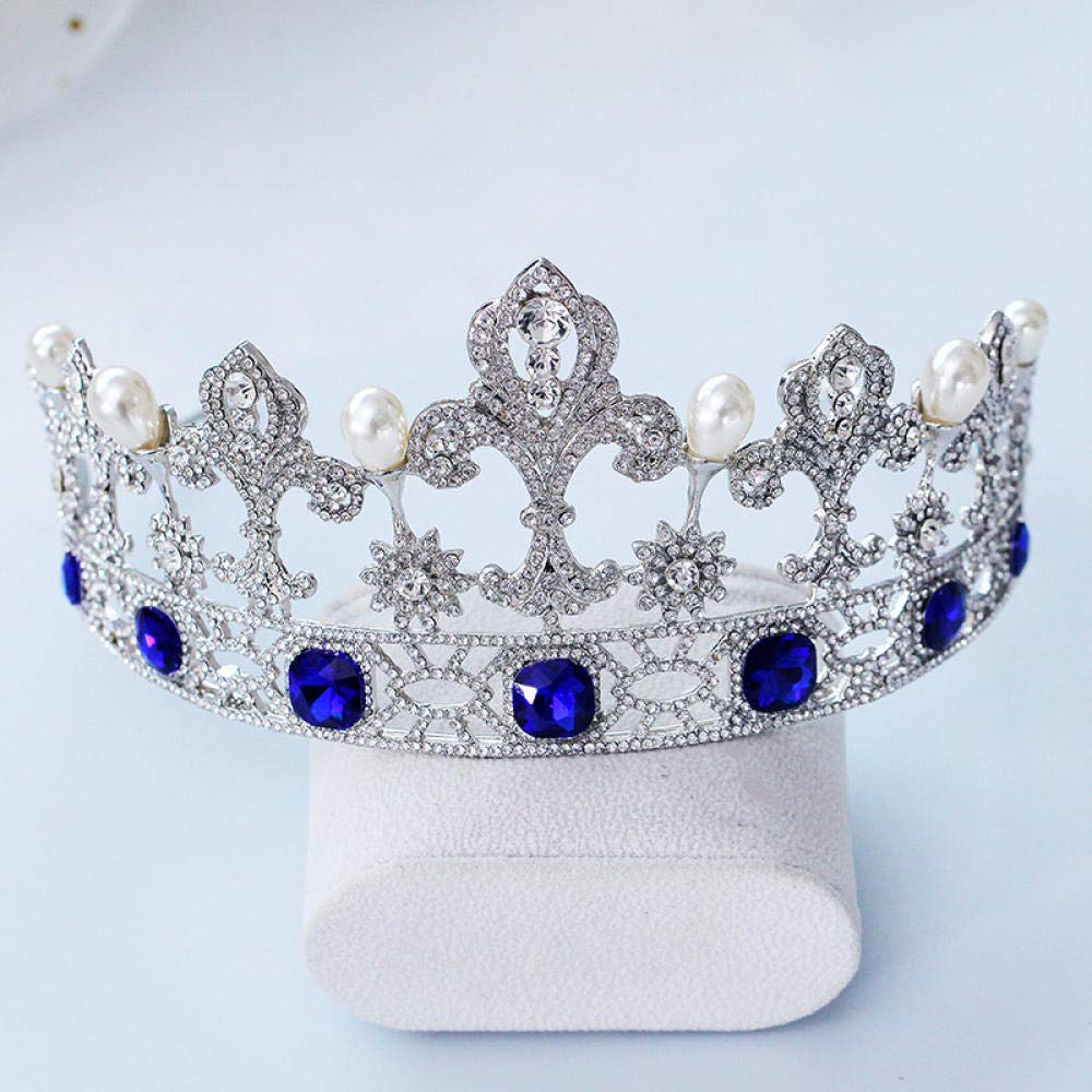 Tiara, stop strasu, Bridal Crown, ozdoba na głowę, perła, kwiat, europejska, niebieska, prosta, modna, wesele, ozdoba do włosów, w stylu vintage, opaska na czoło na imprezę