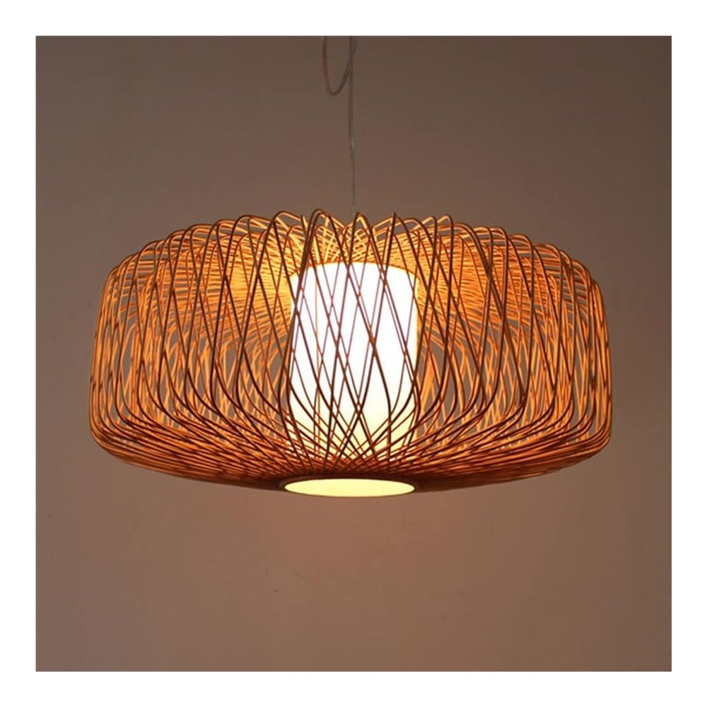 Lustre noir traditionnel en bambou style Asie du Sud-Est pour plafond de salon
