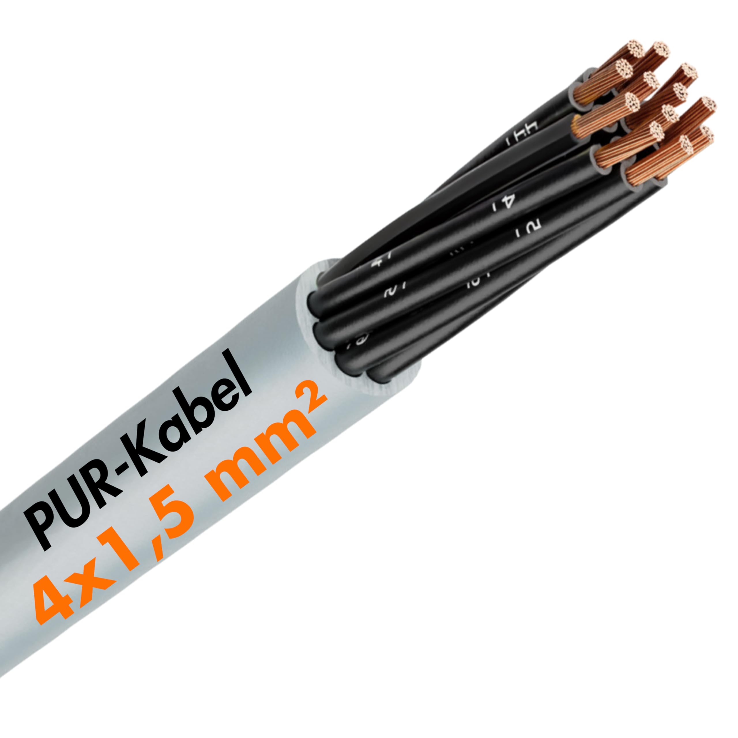 Lapp Ölflex Classic 400 P 4x1,5 mm² Cable de Control de PUR Gris, 10 m | Cable de conexión resistente a UV, aceite y abrasión, ideal para maquinaria industrial y técnica de control en seco o húmedo
