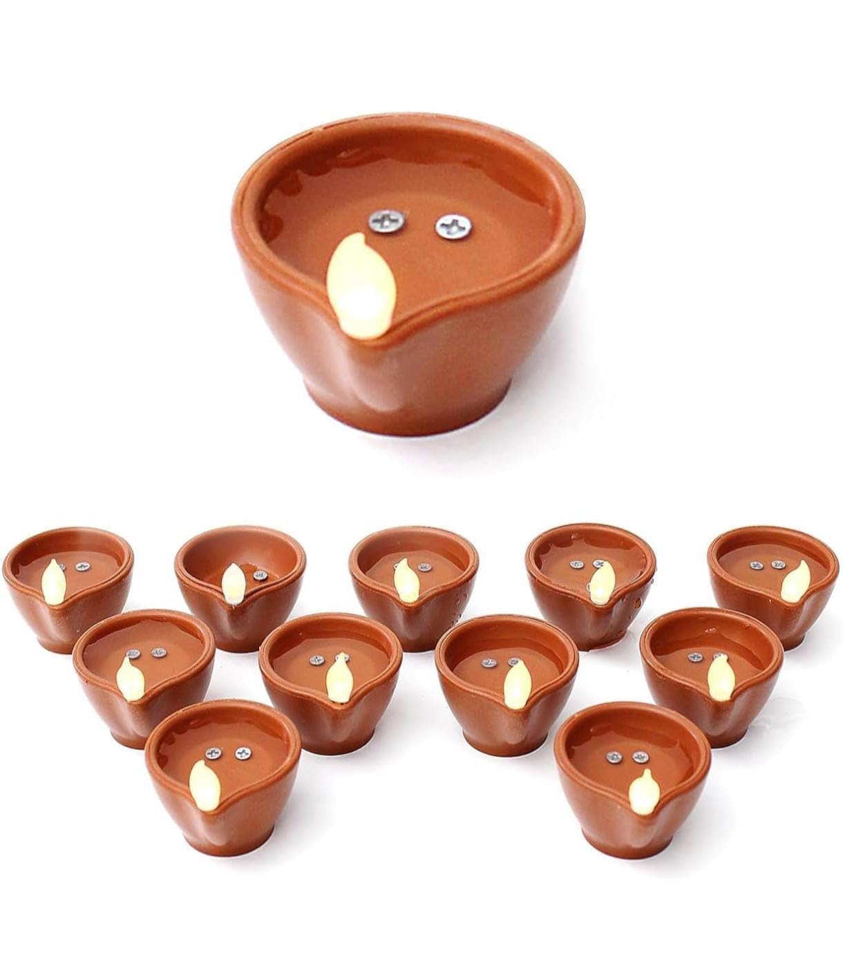 Water Sensor LED Diyas – 24 Pack Flameless Floating Lights for Diwali, Pooja, Wedding, Home Decor | Waterproof Smokeless Electric Lamps for Indoor Outdoor Festive Decoration